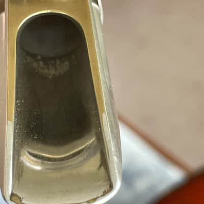 Selmer Scroll Shanked Sax Mouthpiece with Ligature.1950s - Silver image 8