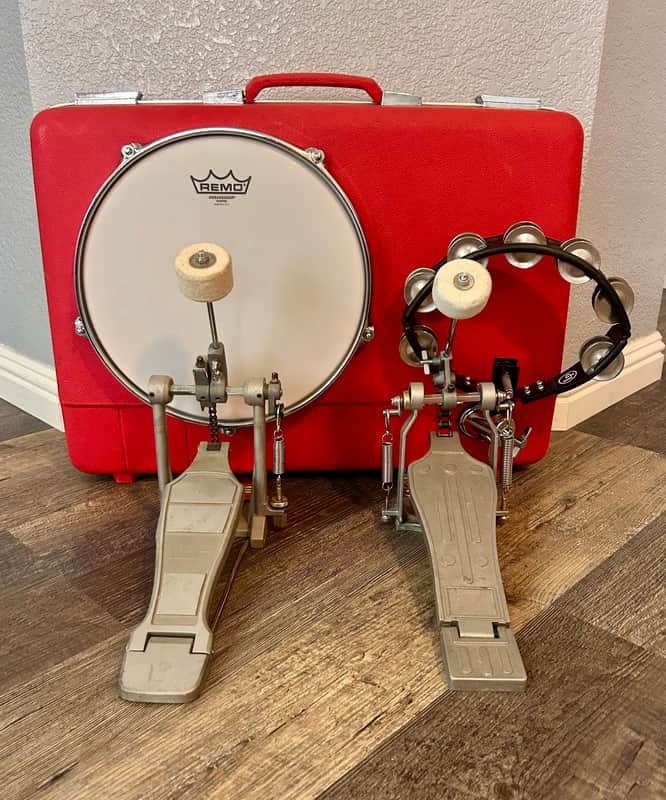 “RED TRUCKER” busker style suitcase drum by Vintage Suitcase Kick Drums image 1