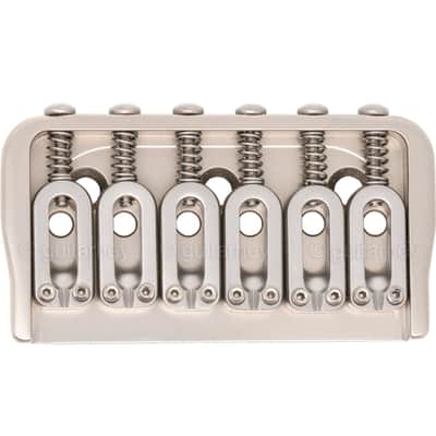 USA Hipshot 41065S 6 String Hardtail Fixed Bridge .175" Height w/ screws - SATIN image 1