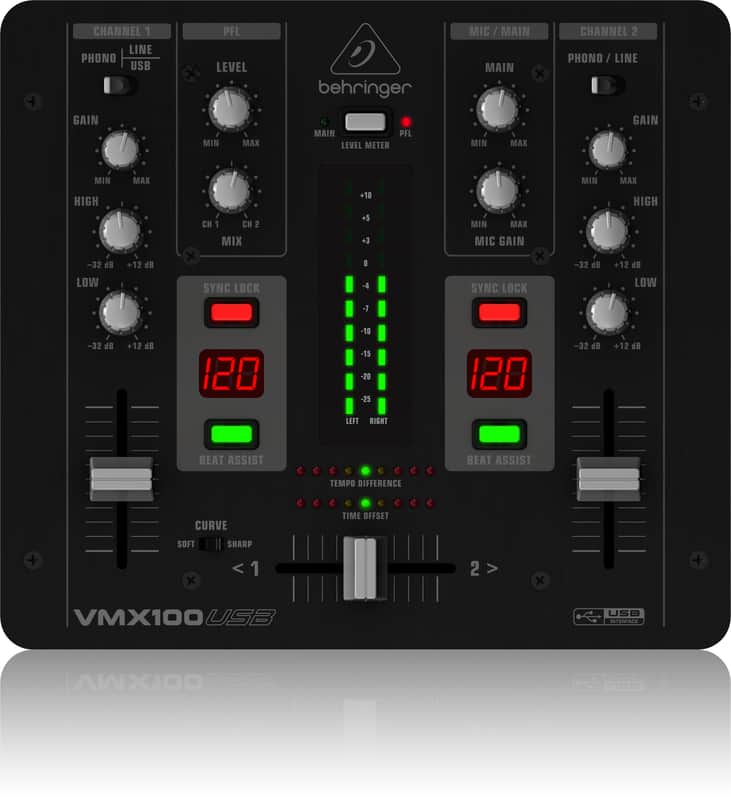 Behringer VMX100USB 2-Channel DJ Mixer USB image 1