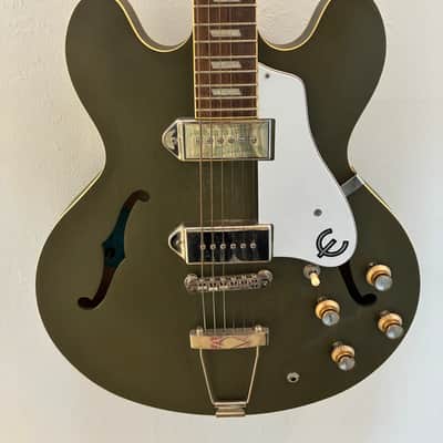 Epiphone CASINO 2021 - OLIVE WORN with Excellent Case FULLY HOLLOW-P-90s image 6
