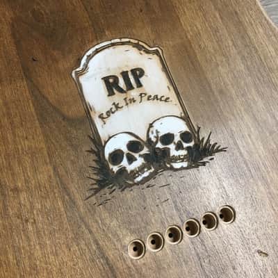 FRANCHIN Mars guitar body Aged Laser-cut Skulls drawings Natural Alder Halloween T-Style Made in Italy - Stock piece #19571024 image 13