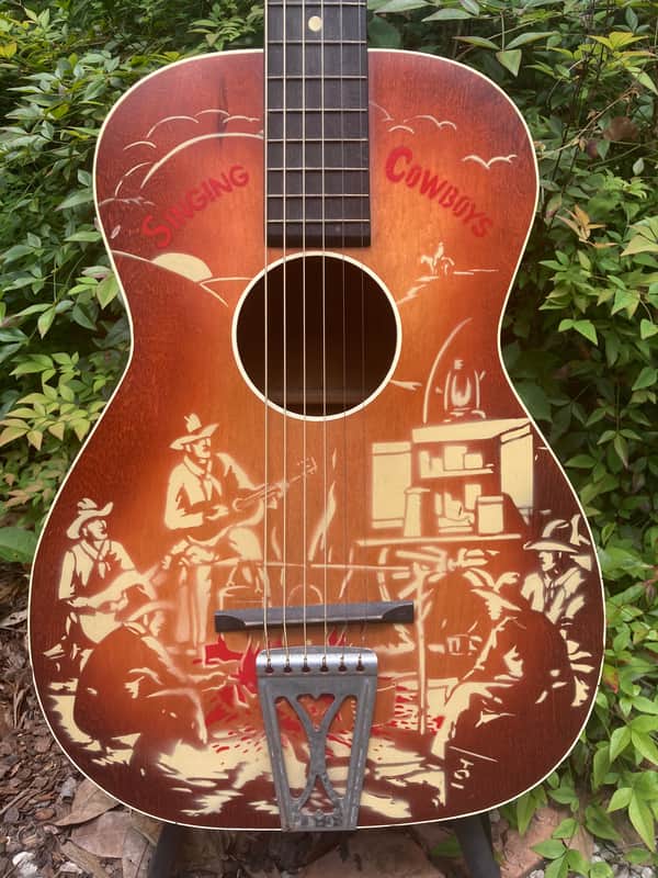 Vintage Silvertone Singing Cowboys 1950s - Stencil Guitar image 1