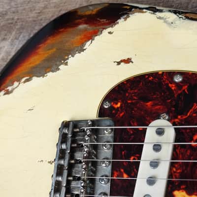 MyDream Partcaster Custom Built - Aged White over Sunburst Hepcat L-Series image 11