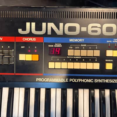 Roland JUNO-60 61-Key Polyphonic Synthesizer 1982 - 1984 - Black image 7