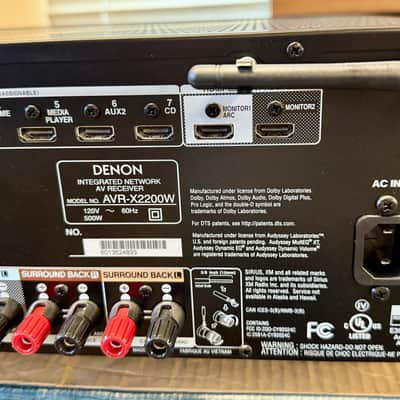 Denon AVR-X2200W 7.2 Ch 4K Ultra HD BT Atmos Receiver Remote Mic Antennas Box; Tested image 9