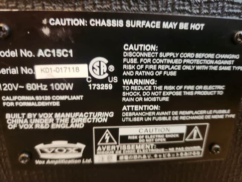 Vox AC15C1 Custom 2-Channel 15-Watt 1x12" Guitar Combo 2010 - Present - Black image 1