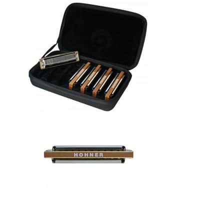 Hohner Marine Band 1896 5-piece Harmonica Set with Case-NEW image 1