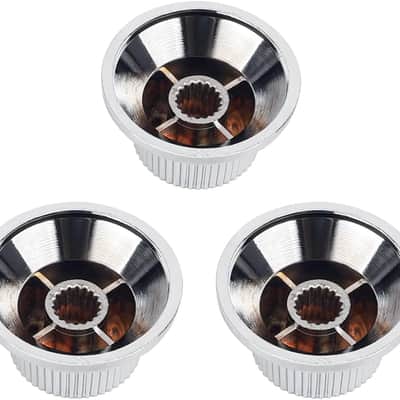 Electric Guitar Control Knobs 2 Tone and 1 Volume Knobs Metric 6mm (15/64") Speed Knobs Top Hat for Squier Strat ST Electric Guitars Pack of 3 JT/XN-04 Chrome image 4