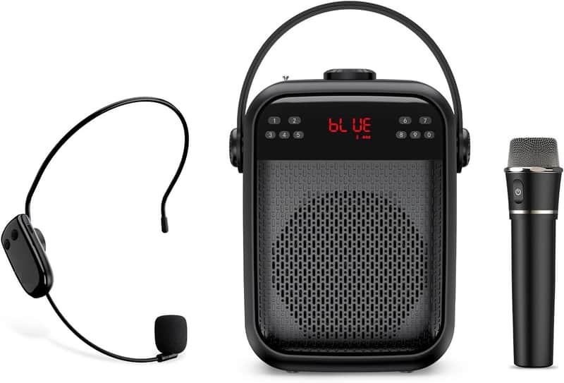 Wireless Voice Amplifier Handheld and Headset Microphones for Teachers, Voice Amplifier Microphone, Portable Megaphone Buletooth Speaker for Classroom, Meeting, Group outings, Party, Karaoke image 1