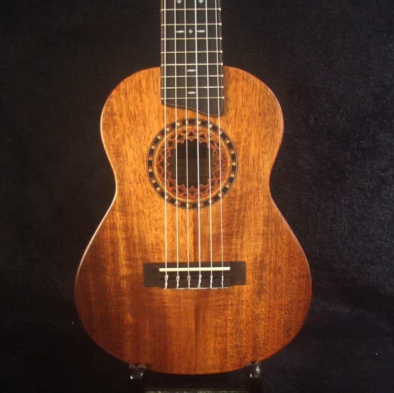 Handmade Concert Long Neck Guitarlele, Solid Hawaiian Koa, Slotted Head, Soft-bag, Bruce Wei GL-2080 image 1