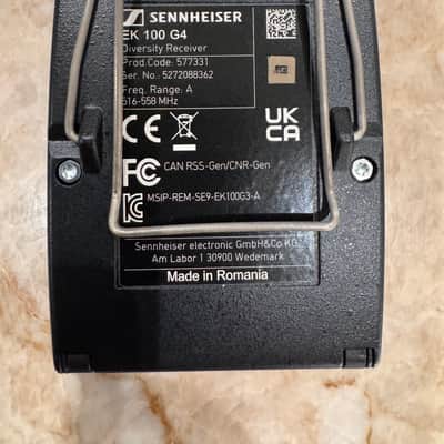 Sennheiser EK100 G4 Receiver (Band A: 516-558 MHz) image 3