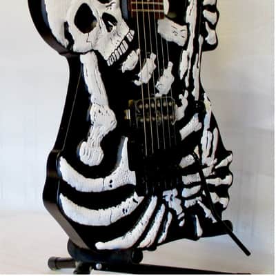 Firefly FFSL-MBKSL-744 Classic Series Electric Guitar (Shredder) - Black with White Skull and Bones body. image 6