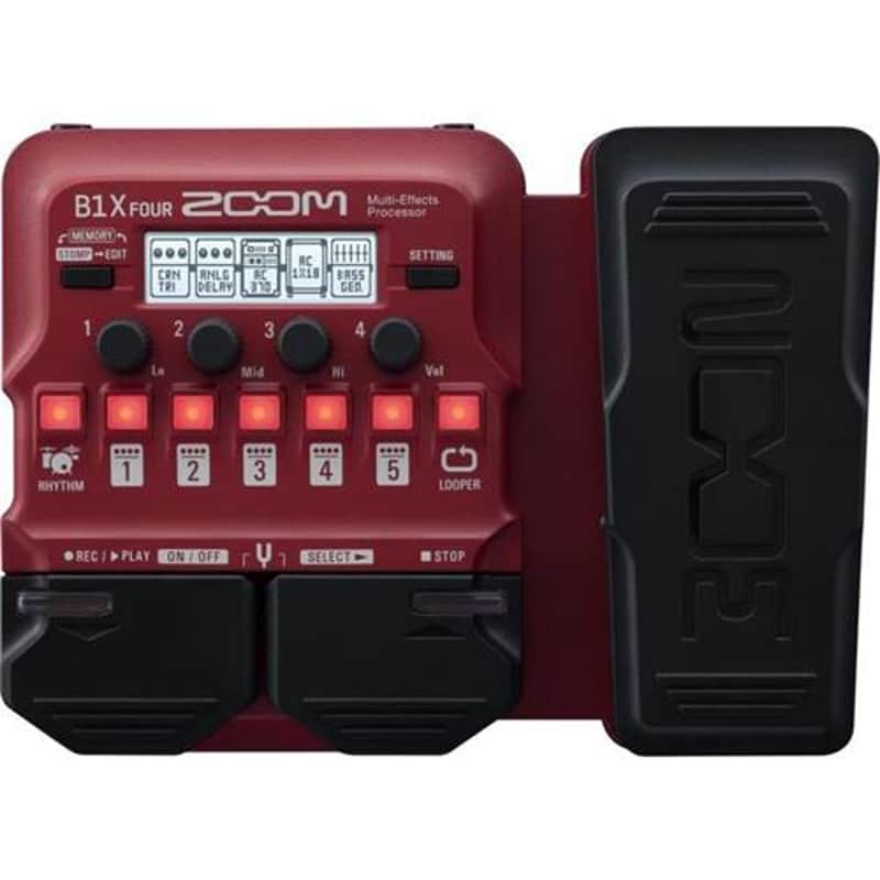 Zoom B1X Four Multi-Effects Processor with Expression Pedal for Electric Bass Guitar image 1