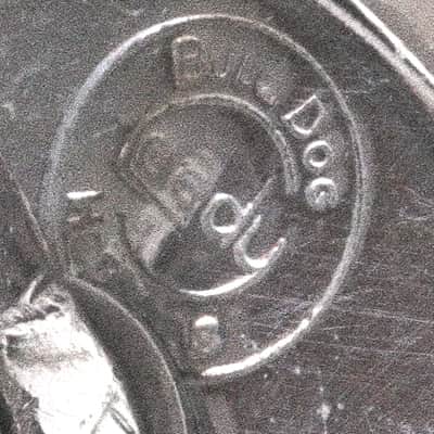 Leedy Rosewood Wood Block & Leedy Logo-Stamped Nickel Plated "Bull Dog" Holder /1920s-30s image 5