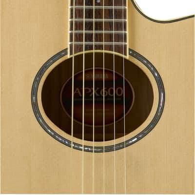 Yamaha APX600 Thin-line Acoustic-Electric Guitar w/ Cutaway - Natural image 5