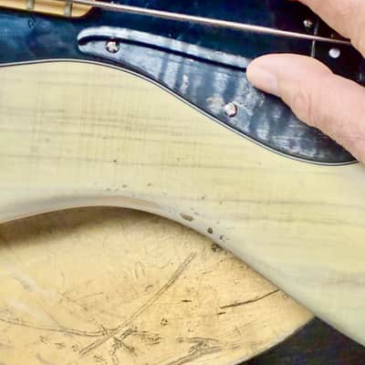 Woodcraft electric guitars Thumb rest Jazz Bass - Flame Black wood image 2