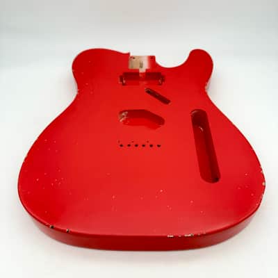 MJT Telecaster Body Alder Relic Nitro Fiesta Red Light mjt6585 image 5
