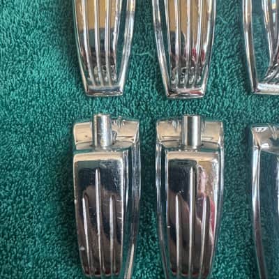 Ludwig Lot of 8 Vintage Large Classic Bass Drum or Tom Lugs - Chrome L#1 80s - Chrome image 2