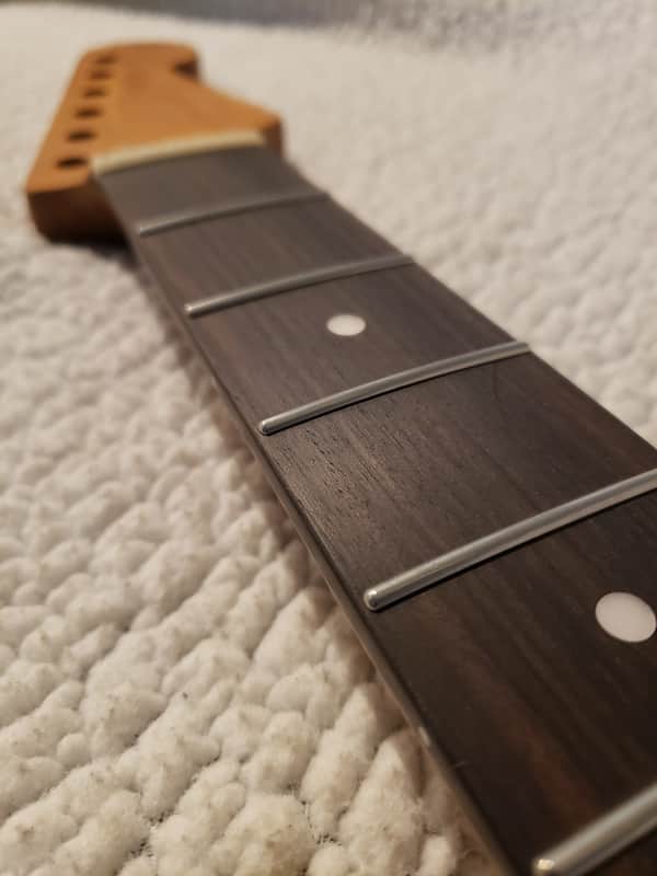 # WNS-R14-The best neck you ever felt or a FULL refund ! -USA made, Roasted, Nitro neck, Rosewood finger board, Rounded fret ends, NO fret tangs, Made for a Strat body. image 1