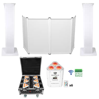 Rockville DJ Event Facade 4-Panel Booth+(2) Totem Stands+(6) Wireless DMX Lights image 1