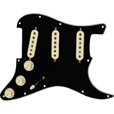 Fender Pre-Wired Strat Pickguard, Tex Mex SSS Black - Single Coil Pickup for Guitars image 1