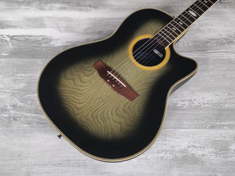 1990's Applause AE-38 Ovation Shaped Acoustic Guitar (Green Burst) image 1