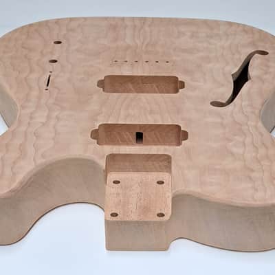 Shepard Custom Guitars Custom Telecaster Body Semi-hollow Backroute Quilted Maple Top On 1pc Mahagony 2023 - Unfinished image 6