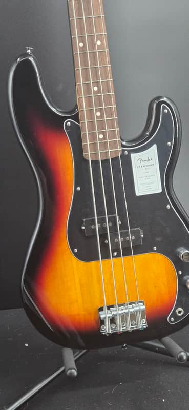 Fender Standard Precision Bass®, Laurel Fingerboard, Black Pickguard, 3-Color Sunburst image 1