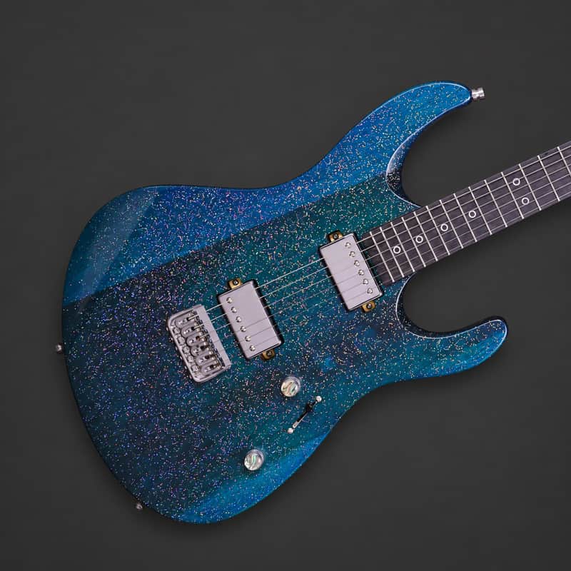 Dhatarattha HH Strat-Style Hardtail – Blue/Teal Swirl Sparkle