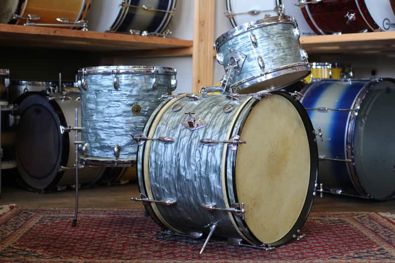 1950's Gretsch Progressive Jazz in Midnight Blue Pearl 14x20 14x14 8x12 image 1