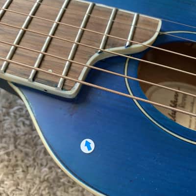 Blue Washburn Warrior 34 Inch Acoustic Guitar, Spruce Top Body, Rosewood Fretboard, Mahogany Neck image 18