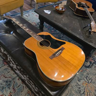 Early 1970's Univox MIJ Dreadnaught - Flame Maple Sunburst - Sold Woods - w/OHSC image 9