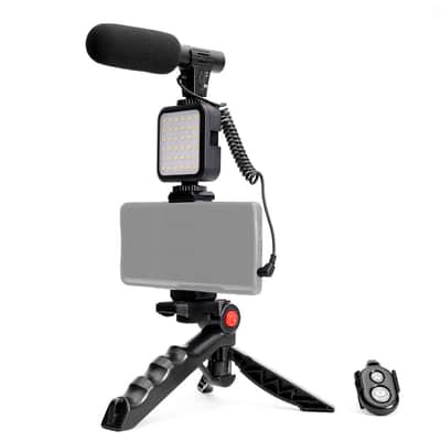 Savage Mobile Vlogging Kit with Microphone, LED Light, Phone Holder and Handheld/Tabletop Adaptable Stand for Vloggers and Youtubers image 4