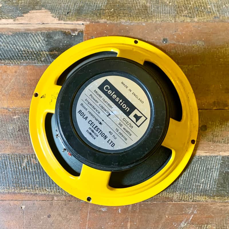 Celestion G12/50 c 1975 Yellow original vintage 50 watt black-back g12m marshall orange image 1