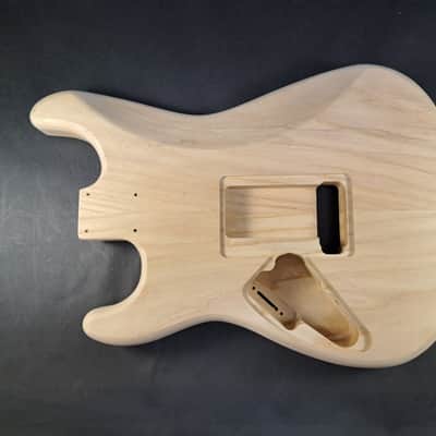 Unfinished Ash HSS guitar body - fits Fender Strat Stratocaster neck Floyd Rose J2502 image 3