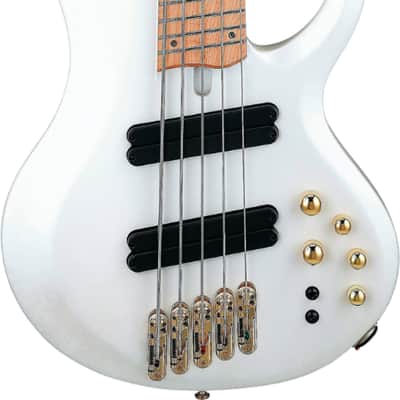 Ibanez BTB605MS Bass Workshop Multi-Scale 5-String Bass Guitar, Flamed Maple Fingerboard, Pearl White Matte image 1
