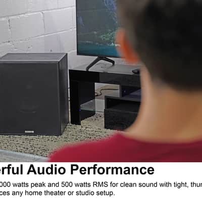 Rockville Rock Shaker 15" Inch Black 1000w Powered Home Theater Subwoofer Sub image 7