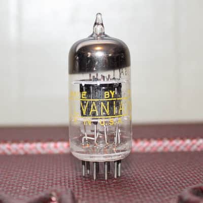 SYLVANIA 12AT7 ECC81 WIDE BLACK PLATE HALO GETTER TIGHT BALANCE TEST NOS+ VINTAGE 1967 image 1