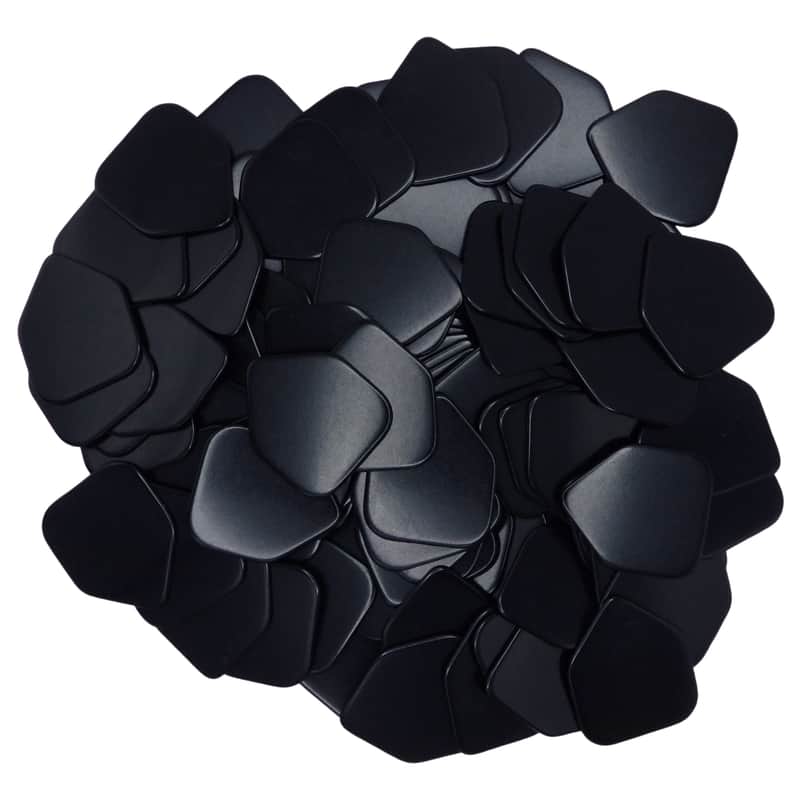 Exotic Plectrums Celluloid Black Guitar Or Bass Pick - 0.96 mm Heavy Gauge - 330 Medium Home Plate Shape - 100 Pack image 1