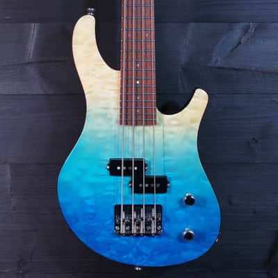 Flight Mini Bass TBL Trans-Blue Solidbody Electric Bass image 1