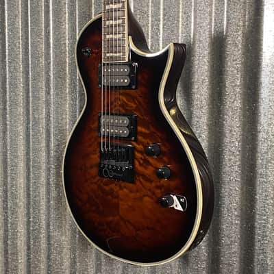 ESP LTD EC-1000 ET Evertune Quilt Top Dark Brown Sunburst Guitar & Case #1459 Used image 6