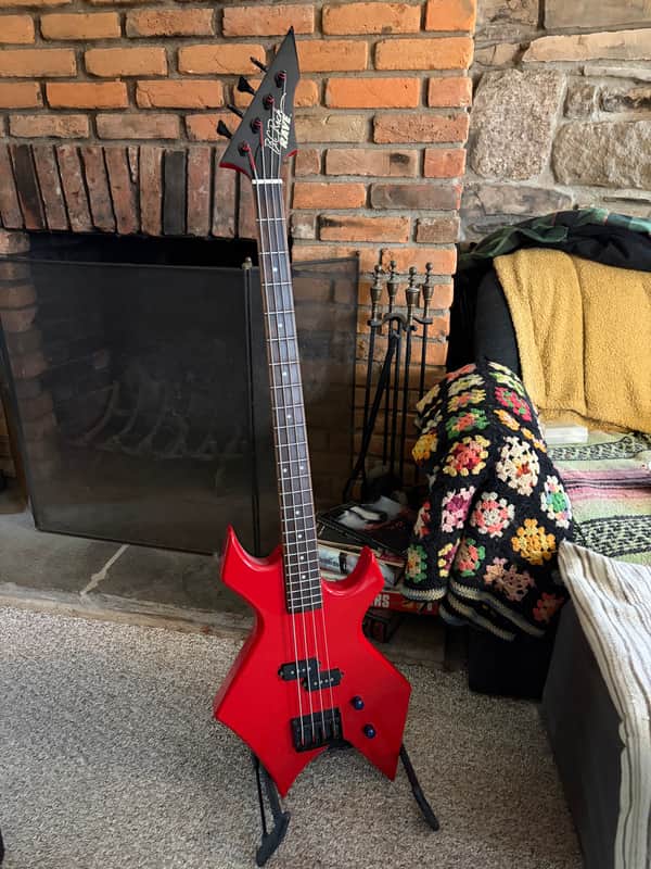 1990s BC Rich Warlock Bass - MIK - Rave Series - Red image 1