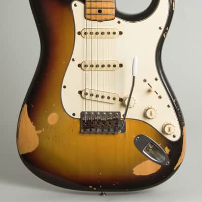 Fender Stratocaster Solid Body Electric Guitar (1971), ser. #308316, original black tolex hard shell case. image 3