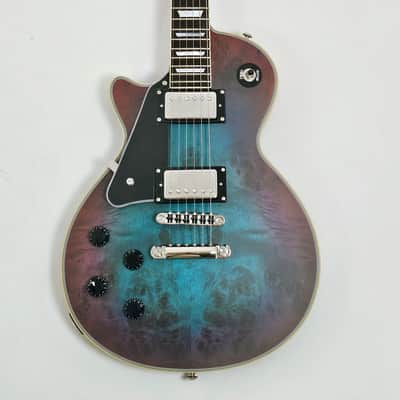 Agile AL-3200MCC Left Handed Satin Blue Purple Burl Electric Guitar image 2
