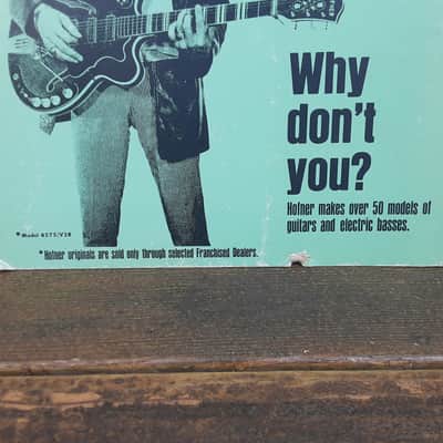 Vintage 1960's "Keith Plays a Hofner" 4575 Dealer Counter Display Sign! Rare, Music Store Advertising! image 2