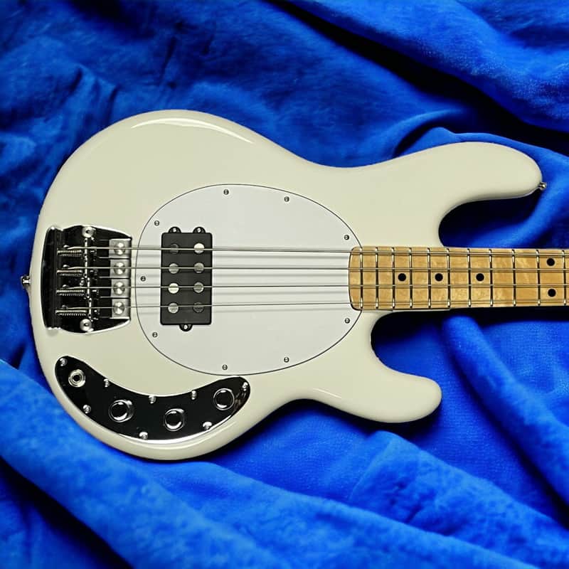 Ernie Ball Music Man StingRay 4 "70's Retro", Gloss White / Maple image 1