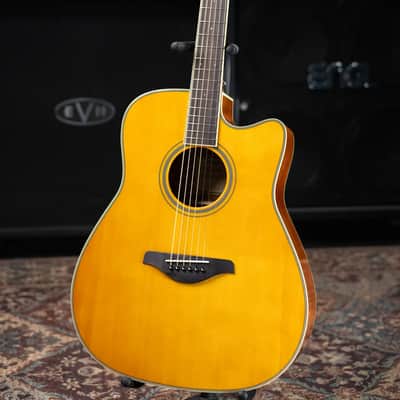 Yamaha FGC-TA Transacoustic Cutaway Acoustic/Electric Guitar - Vintage Tint image 13