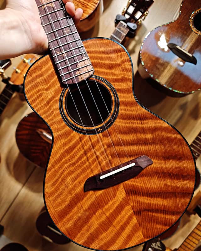 olamestre custom curly redwood & acacia tenor ukulele image 1