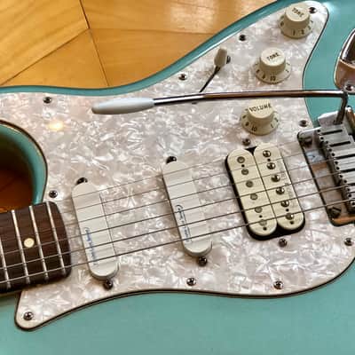 2001 Fender USA Lone Star American HSS Stratocaster Electric Guitar Teal Green Metallic Fender Padded case image 12